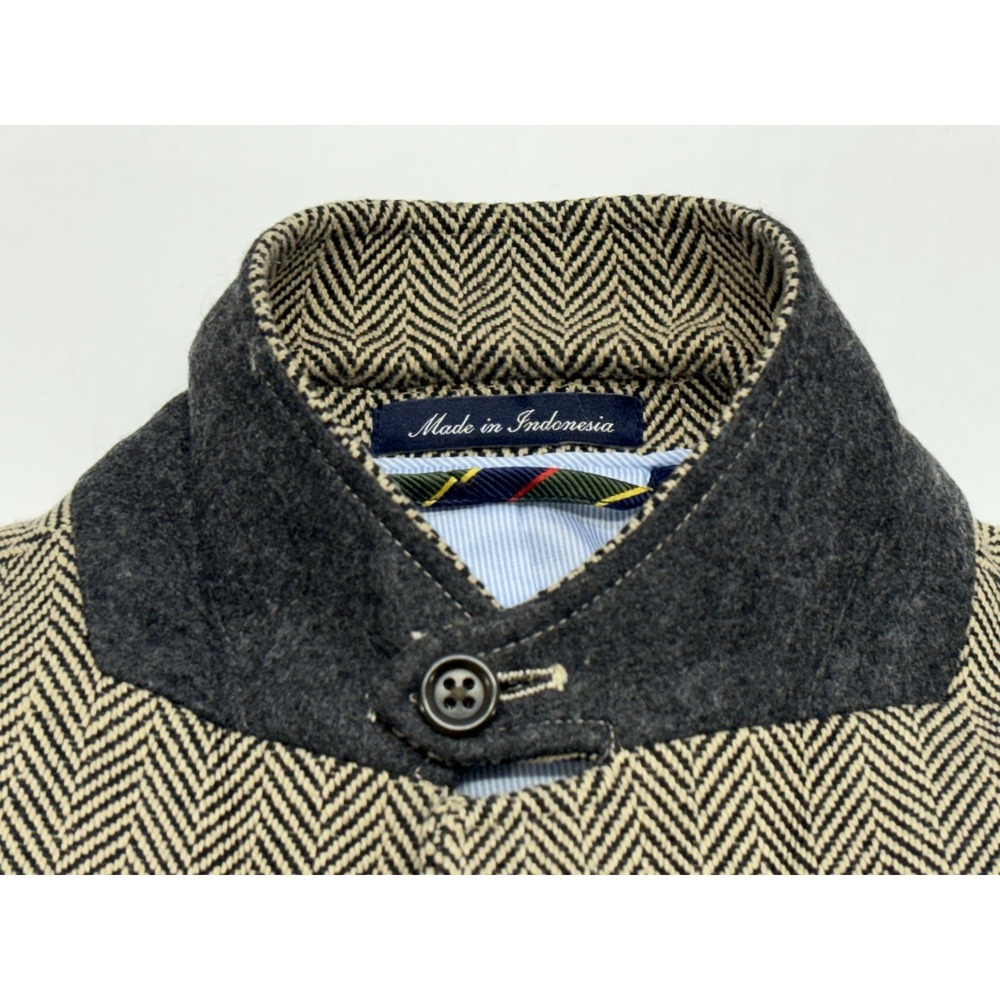 Lands End Beige/Black Herringbone Cotton Tweed Hunting Jacket Sport Coat 42R EUC - Picture 7 of 16